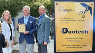 Duotech Services plaque from the Huntsville/Madison County Chamber